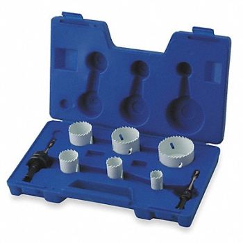 WESTWARD Hole Saw Kit Bimetal 7/8 To 2.5 In 8 Pc, 1VXK2