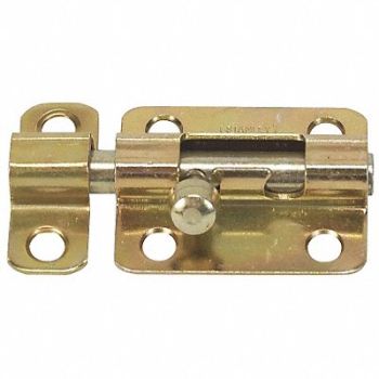 GRAINGER APPROVED Barrel Slide Bolt Yellow Zinc 2-1/2 In L, 1VZX2