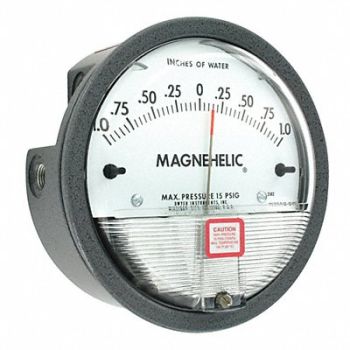 DWYER Pressure Gauge 1 In to 0 to 1 In H2O, 1W469