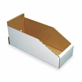 PACKAGING CORPORATION OF AMERICA Corr Shelf Bin White Cardboard 4 3/4 in, 1W767