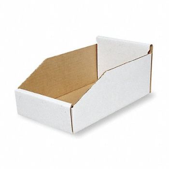 PACKAGING CORPORATION OF AMERICA Corr Shelf Bin White Cardboard 4 3/4 in, 1W769