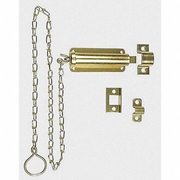 GRAINGER APPROVED Spring Loaded Chain Bolts Brass, 1WAD8