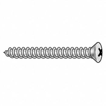 GRAINGER APPROVED SheetMetalScrw Oval Plain 2L #10 PK100, 1WB89