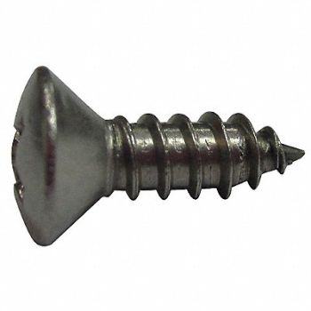 GRAINGER APPROVED SheetMetalScrw Oval Plain 1/2L #8 PK100, 1WB55