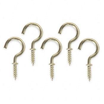 GRAINGER APPROVED Single Point Hook Brass 3/4 L PK20, 1WBH9