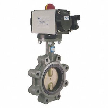 MILWAUKEE VALVE Butterfly Valve Dbl Acting Iron 6 In., 5MPN5