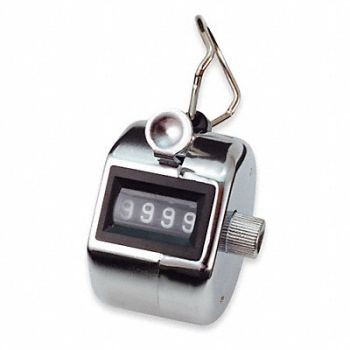 OFFICEMATE Hand Tally Counter 2Hx2W In Silver, 1WEB3