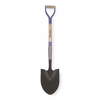 WESTWARD Round Point Shovel 30 in Handle 14 ga., 1WG33