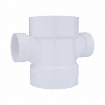 GRAINGER APPROVED Double Sanitary Tee PVC 4 x 4 x 2 x 2 in, 1WJN9
