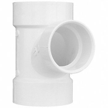 GRAINGER APPROVED Sanitary Reducing Tee PVC 4 x 4 x 3 in, 1WJR2