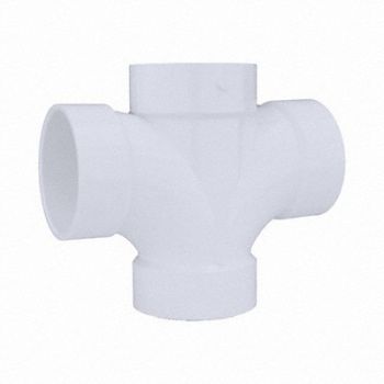 GRAINGER APPROVED Double Sanitary Tee Schedule 40 4 in, 1WJT4