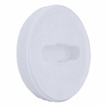 GRAINGER APPROVED Flush Cleanout Plug 4 in MNPT White, 1WKT1