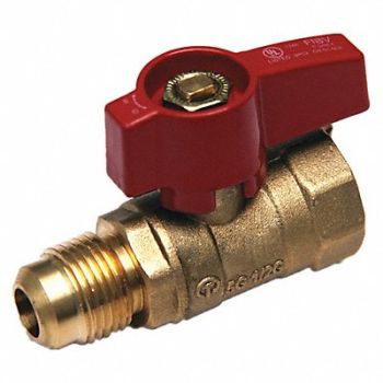 GRAINGER APPROVED Gas Ball Valve Brass 1/2, 1WME5