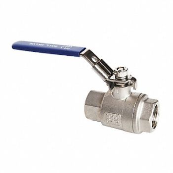 GRAINGER APPROVED SS Ball Valve FNPT 1-1/2 in, 1WMY6