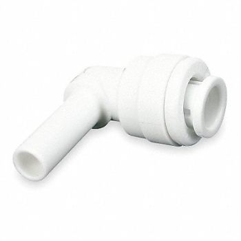 JOHN GUEST 90 Elbow 3/8 in Tube OD Wh PK10, 1WTJ3