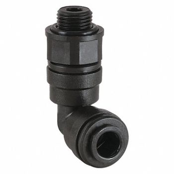 JOHN GUEST 90 Swivel Elbow 13/32 Tube Black PK10, 1WUD1