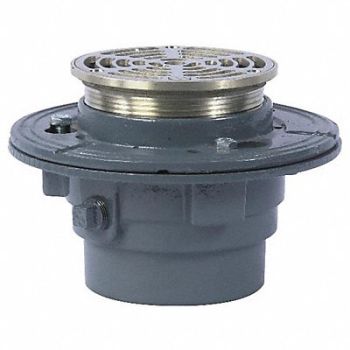 WATTS Floor Drain 4 In Pipe Dia Cast Iron, 1WXD3