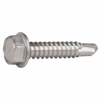 GRAINGER APPROVED Drill Screw Hex 1/4 SS410 1.25 L PK25, 1WY22