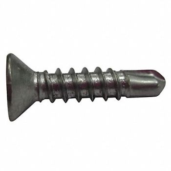 GRAINGER APPROVED Drill Screw Flat #8 410SS 3/4 L PK100, 1WY82