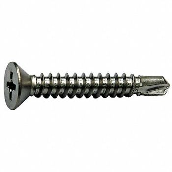 GRAINGER APPROVED Drill Screw Flat #10 410SS 1.25 L PK50, 1WY92