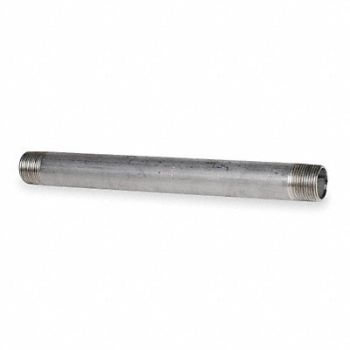 GRAINGER APPROVED Nipple 2-1/2 In Thrd Both Ends 12 In 304, 1XBG2