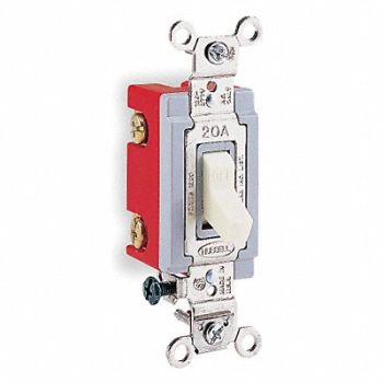 HUBBELL Wall Swtch 3-Way 120/277V 20A Ivry Toggl, 1X974