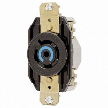 HUBBELL Locking Receptacle Industrial 20 Black, 1X980