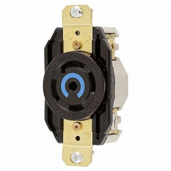 HUBBELL Locking Receptacle Industrial 30 Black, 1X982