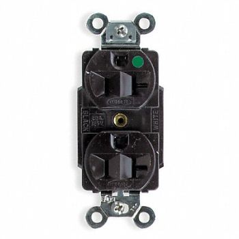 HUBBELL Receptacle Duplex 20A 5-20R 125V Brown, 1XC02