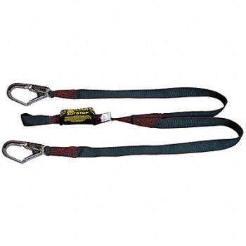 HONEYWELL MILLER Shock-Absorbing Lanyard Black, 45JK17