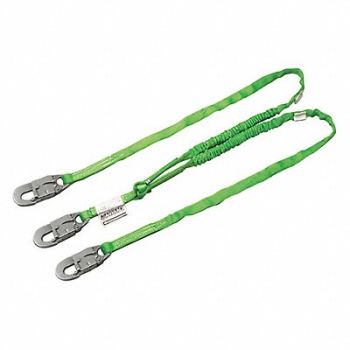 HONEYWELL MILLER Shock-Absorbing Lanyard Green, 1XER9