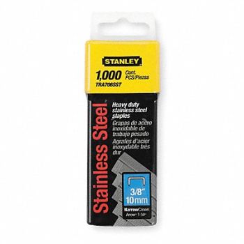 STANLEY Narrow Staples SS 7/16x3/8 PK1000, 1XHT9