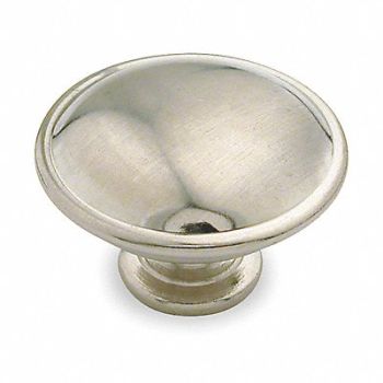 GRAINGER APPROVED Cabinet Knob Round Nickel PK5, 1XNR4