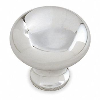 GRAINGER APPROVED Cabinet Knob Round Chrome PK5, 1XNR7