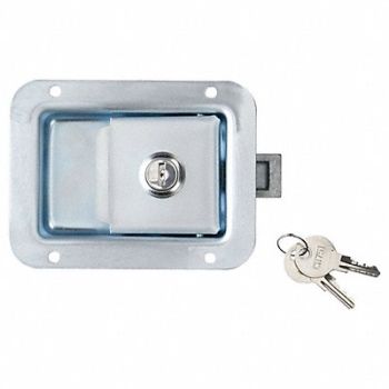GRAINGER APPROVED Paddle Latch Keyed Zinc Plated, 1XPB7