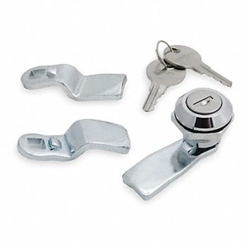 GRAINGER APPROVED Cam Latch Keyed Chrome Key Slot, 1XPE9