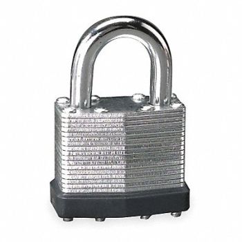 GRAINGER APPROVED Keyed Padlock 3/4 in Rectangle Silver, 1XRT7