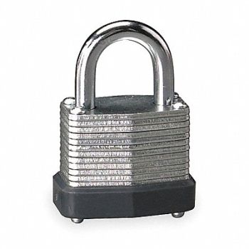 GRAINGER APPROVED Keyed Padlock 9/16 in Rectangle Silver, 1XRU2