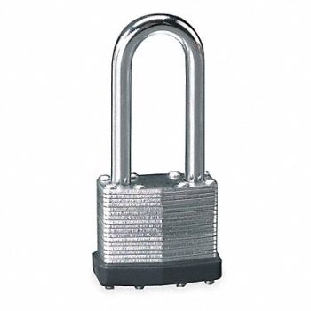 GRAINGER APPROVED Keyed Padlock 3/4 in Rectangle Silver, 1XRU3