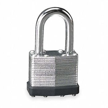 GRAINGER APPROVED Keyed Padlock 3/4 in Rectangle Silver, 1XRV1