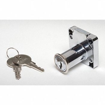 GRAINGER APPROVED Cabinet Drawer Dead Bolt Locks Silvr Sq, 1XRY1