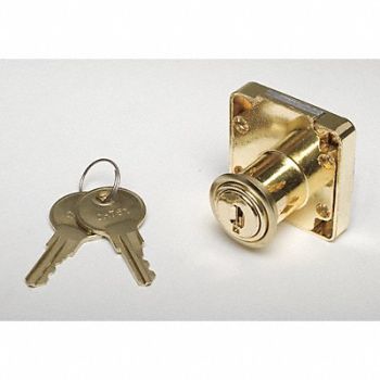 GRAINGER APPROVED Cabinet Drawer Dead Bolt Locks Silvr Sq, 1XRY2