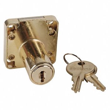 GRAINGER APPROVED Cabinet Drawer Dead Bolt Locks Silvr Sq, 1XRY3