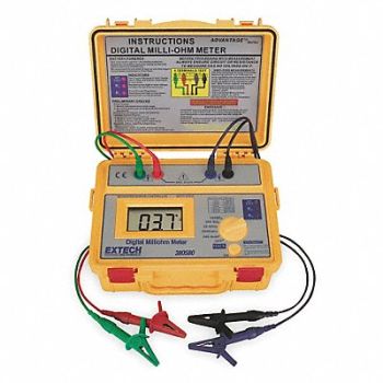 EXTECH Milli Ohmmeter 2000 ohm Max LCD, 1XU18