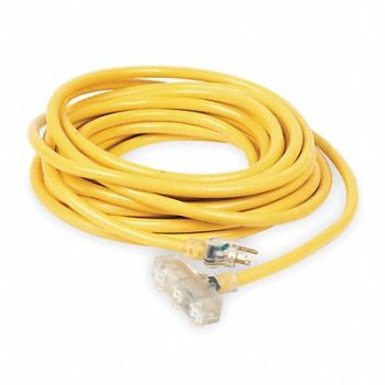 POWER FIRST Ltd Ext Crd 100ft 10Ga 15A SJTW Yel, 1XUR5
