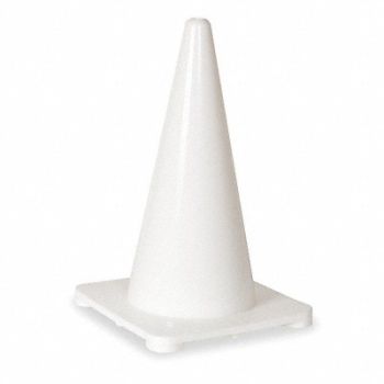 GRAINGER APPROVED H1545 Traffic Cone 18 In.White, 1YBW7