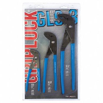 CHANNELLOCK Tongue and Groove Plier Set Dipped 3Pcs., 1YHL9