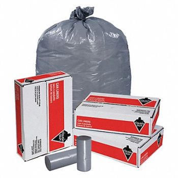 TOUGH GUY Trash Bags 20 to 30 gal Gray PK250, 5XL54