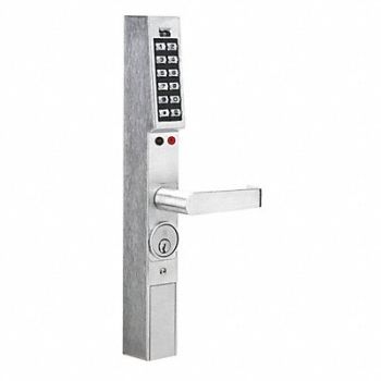 TRILOGY BY ALARM LOCK Electronic Lock Brushed Chrome 12 Button, 1YND1
