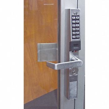 TRILOGY BY ALARM LOCK Electronic Lock Brushed Chrome 12 Button, 1YND3